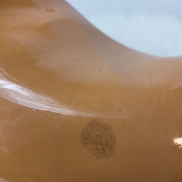 Miu Miu Bottie Women's Shoes Size 6.5 Beige Patent Leather Black Cap Toe Zipper - Picture 9 of 10